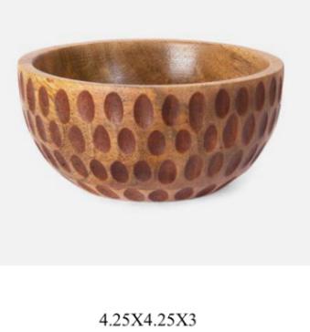 Cutlery wooden bowl and spoon set